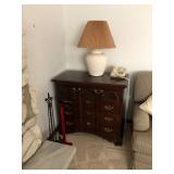 Side Board Table and Lamp
