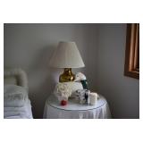 Side Table, Lamp, Decor