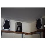 Speakers and Coffee Maker