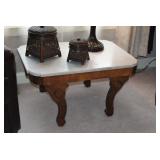 Vintage Marble End Table & Decor