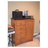 Cabinet, VHS Tapes, & Vintage Cases