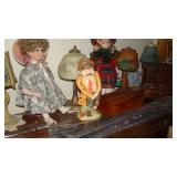 Vintage dolls and vintage golfer