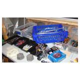 Variety of tools (socket wretch, box cutter, pliers, scissors, wires cutter) 