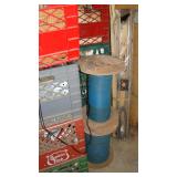 Blue wire, different colored crates