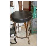 Black and metal stool
