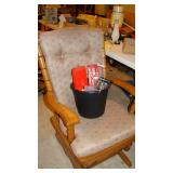 Beige and wooden rocker