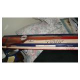 Tiffany style lamp, clocks, figurines 