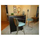 Modern bar and metal stools 