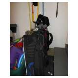 golfing gear and clubs
