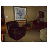 Leather swivel recliner