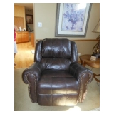 Leather swivel rocker recliner