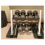 dumbbells with stand