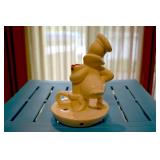 Donald Duck Ceramic Lamp Base - no electrical included - paint is mostly off; Donald Duck embossed o