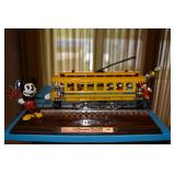 Mickey Mouse Tencennial Metal Train Car - Pride Lines - bright yellow/ includes train track on woode