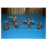 Hudson Pewter - figurines - four (4) - Donald Duck - 656, Mickey on skis (0401)(Schmid), Mickey Mous