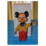 Mickey Mouse -rubber head; cloth body -  filled with woodchips- Walt Disney Productions-stock# 02231