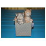 NAO - Two kittens in quilted box with blue bow - A11 MY