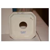 Hummel - 11 1/2" tall,  Madonna praying, hands folded, Halo with dark pink stars, Goebel W. Germany 