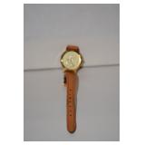 Mickey Mouse - Lorus - Mickey Mouse on face; gold face and gold case, camel slightly used band, The 