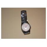 US Time - Cinderella Watch - Pink numbers and pink hands; original leather band replaced with silver