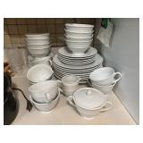 white dishes
