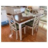 White/wood kitchen table with 4 chairs 