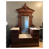 Antique dresser with mirror and marble top
