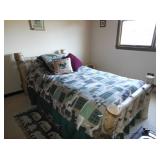 headboard comforter pillows and mattress