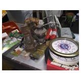 clocks and oil lanterns