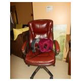 leather office chair on wheels 