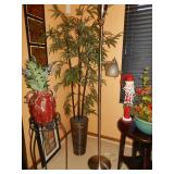 plants and floor lamp