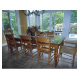 dining room table and eight chairs 