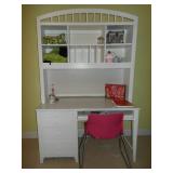 white desk and chair