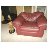 leather armchair and dog side table 