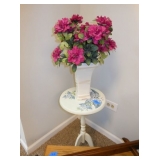 night stand and flowers