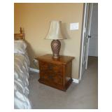 nightstand and lamp