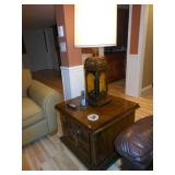 end table and lamp