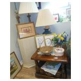 end table and lamps