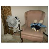 arm chair and two dolls