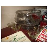 punch bowl and glasses 