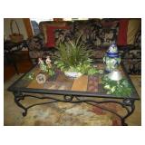 coffee table and plants 