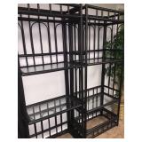 Rattan and glass shlves