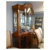 curved glass dining hutch