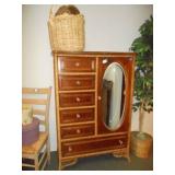 wicker and wood wardrobe 