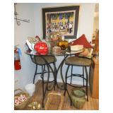 high top glass table with chairs 