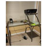 metal and glass desk 