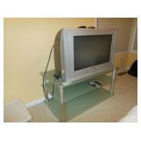 console table and television 