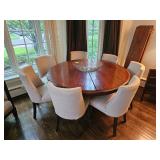 Woodland Furniture Round Table and 7 Restoration Hardware Chairs