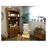 night stand and bookshelf 