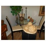 glass top table and chairs 